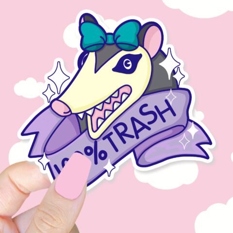 100% Trash Possum Sticker
