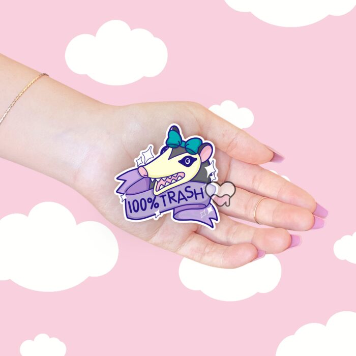 100% Trash Possum Sticker