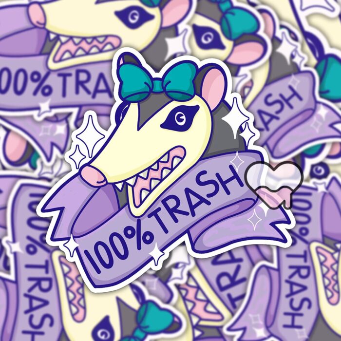 100% Trash Possum Sticker