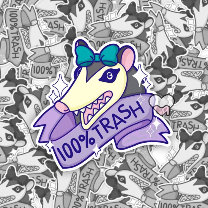 100% Trash Possum Sticker