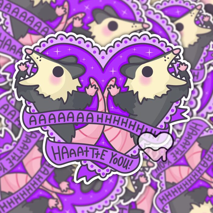 Ahh I Hate You Possum Sticker