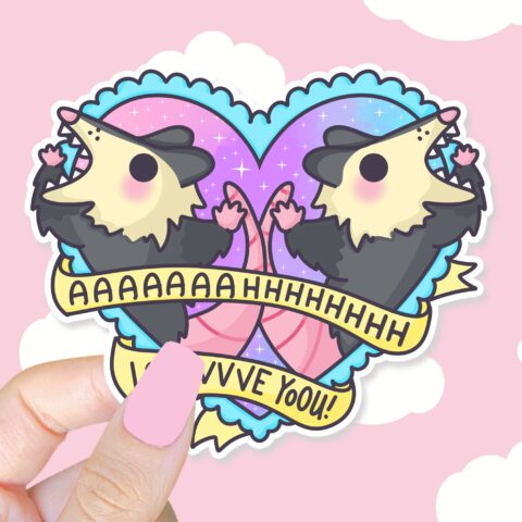 Ahh I Love You Possum Sticker
