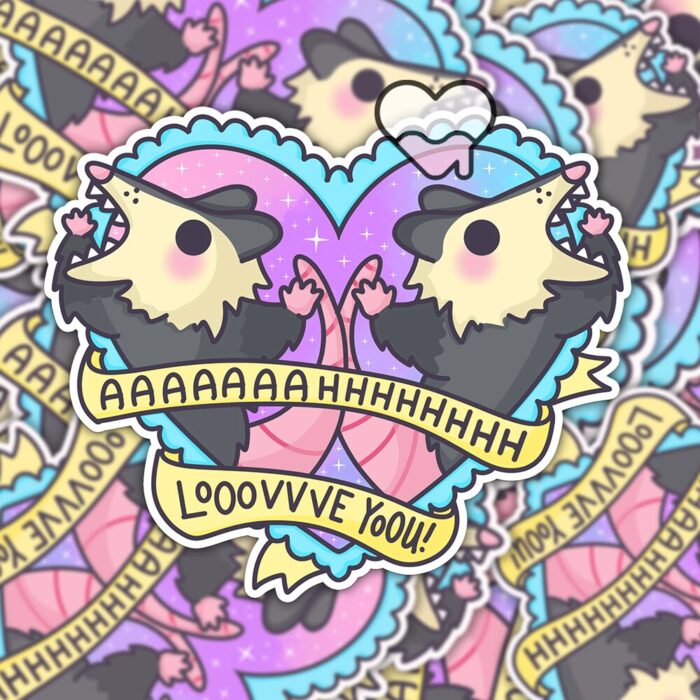 Ahh I Love You Possum Sticker