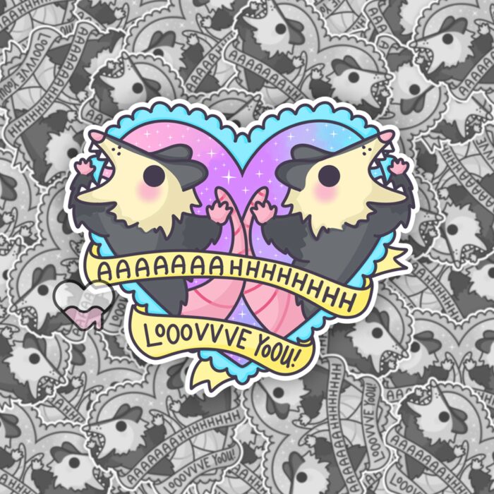 Ahh I Love You Possum Sticker