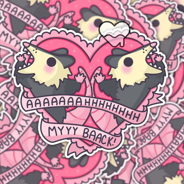 Ahh My Back Possum Sticker