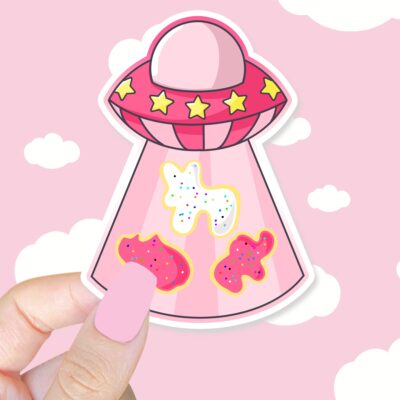 Animal Cookie UFO Sticker