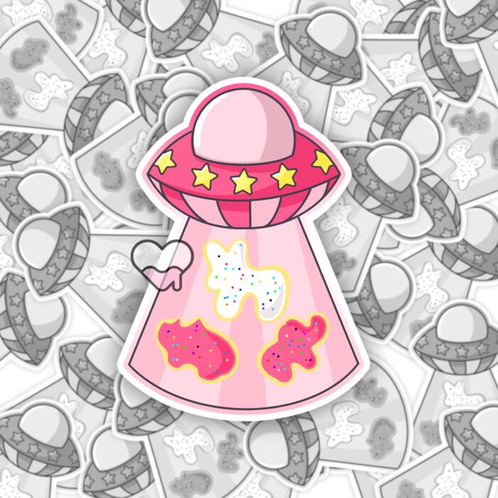 Animal Cookie UFO Sticker