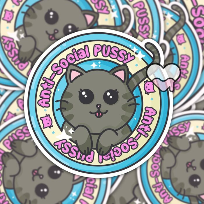 Anti Social Pussy Sticker