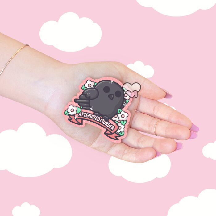 Attempted Murder Crow Sticker