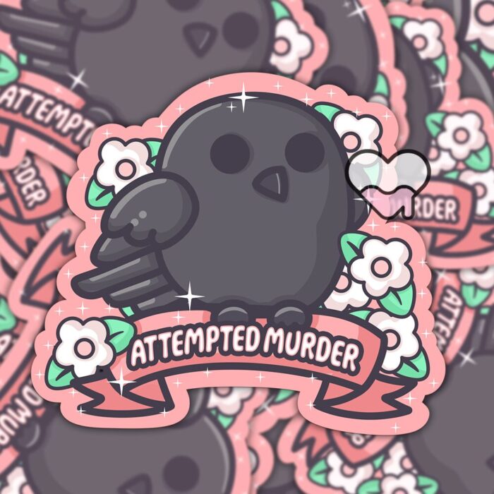 Attempted Murder Crow Sticker