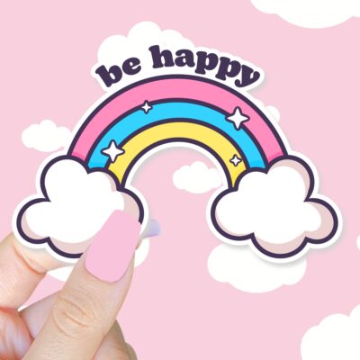 Be Happy Rainbow Sticker