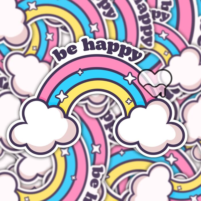 Be Happy Rainbow Sticker
