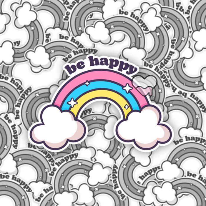 Be Happy Rainbow Sticker