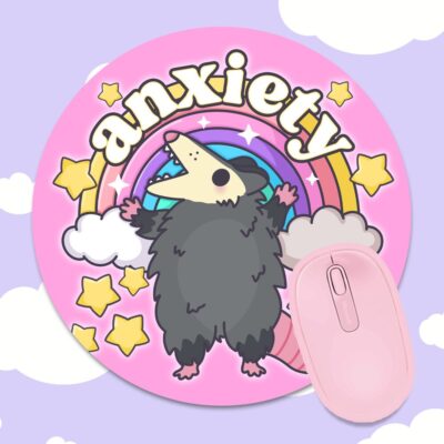 Anxiety Rainbow Possum Mousepad