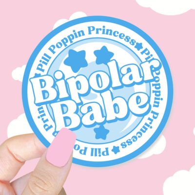 Bipolar Babe Blue Sticker