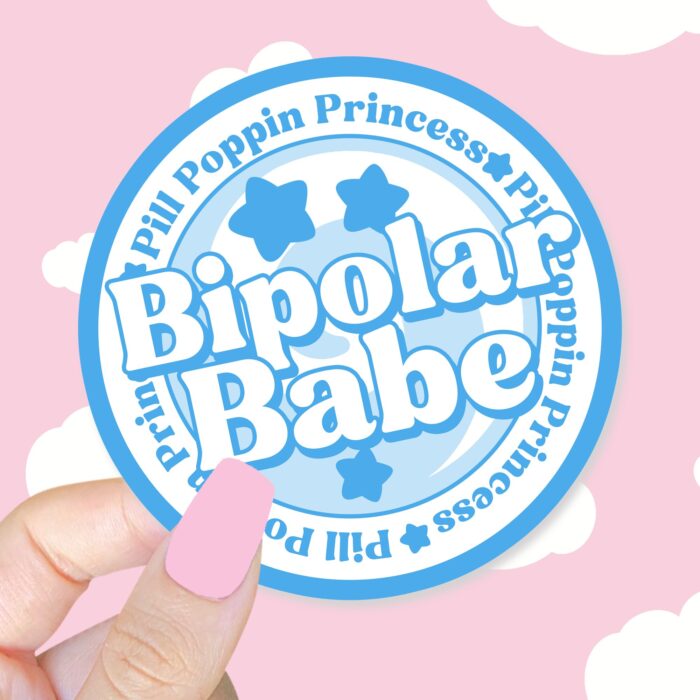 Bipolar Babe Blue Sticker