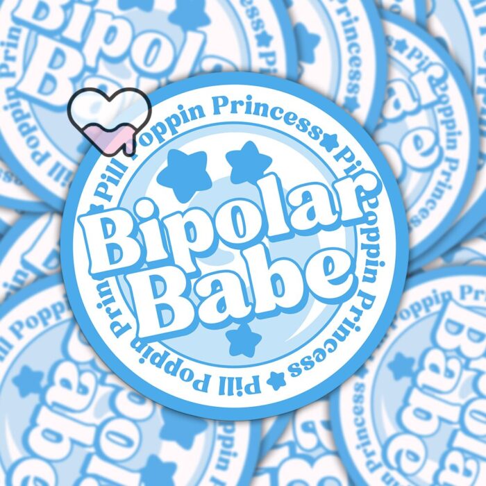Bipolar Babe Blue Sticker