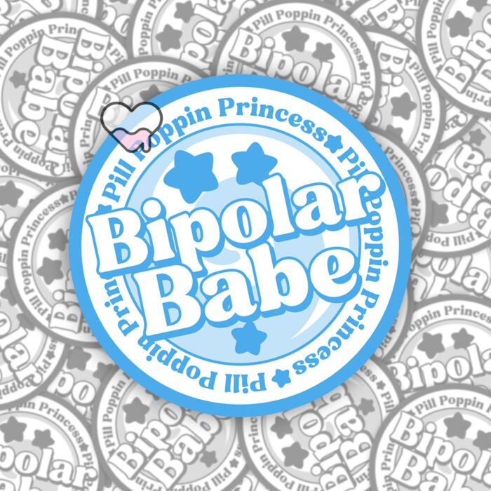 Bipolar Babe Blue Sticker