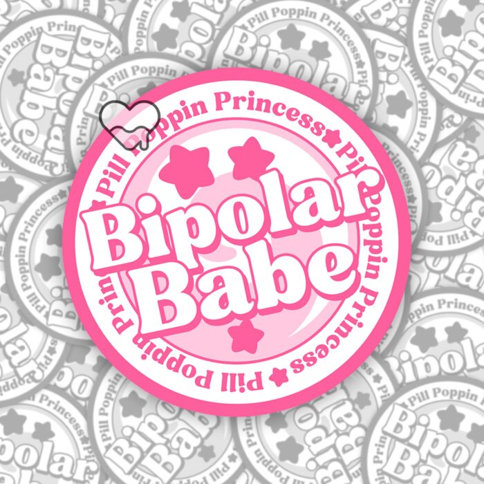Bipolar Babe Pink Sticker