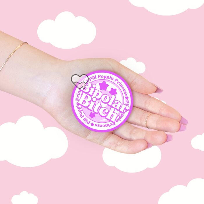 Bipolar Bitch Purple Sticker