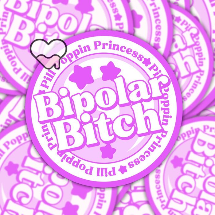 Bipolar Bitch Purple Sticker