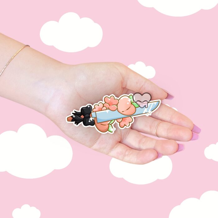 Black Peaches Sword Sticker