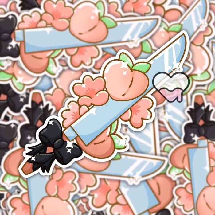 Black Peaches Sword Sticker