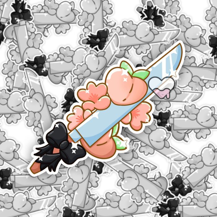 Black Peaches Sword Sticker
