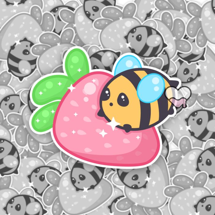 Bumbly Bees Berry Bee Sticker