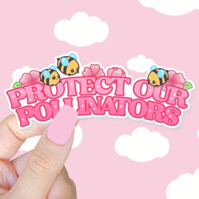 Bumbly Bees Protect Our Pollinators Sticker