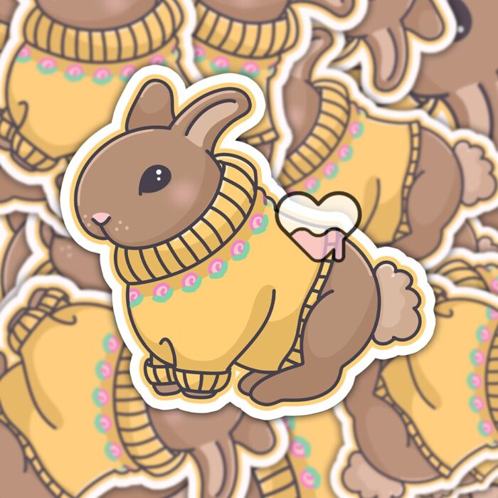 Bunny In A Sweater Sticker