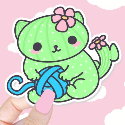 Cacticat Yarn Sticker