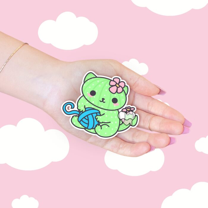 Cacticat Yarn Sticker