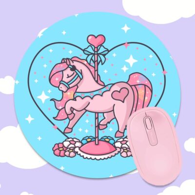 Carousel Horse Twinkle Heart Mousepad