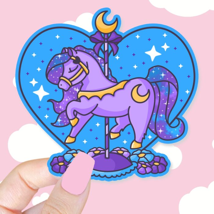 Carousel Horse Twinkle Moon Sticker