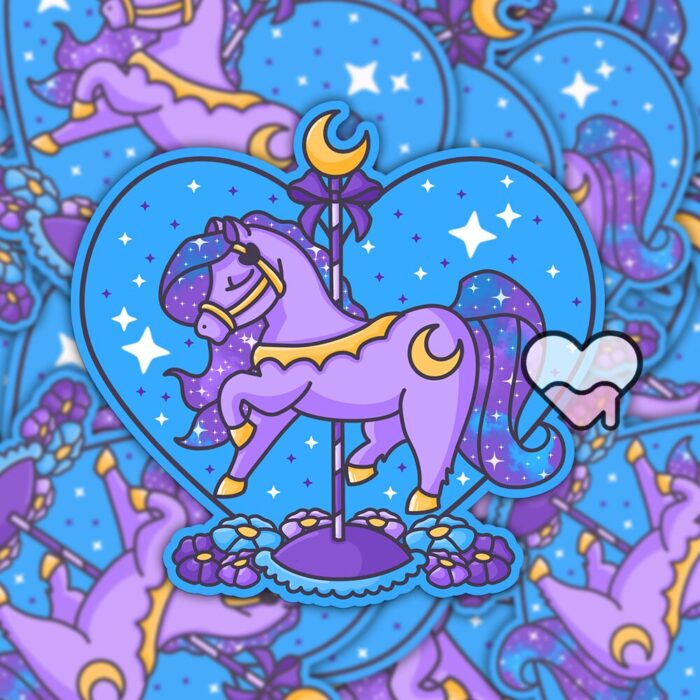 Carousel Horse Twinkle Moon Sticker