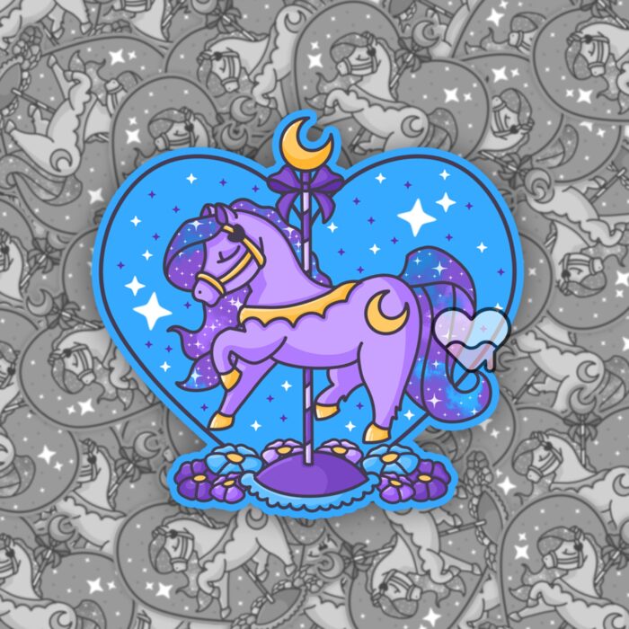 Carousel Horse Twinkle Moon Sticker