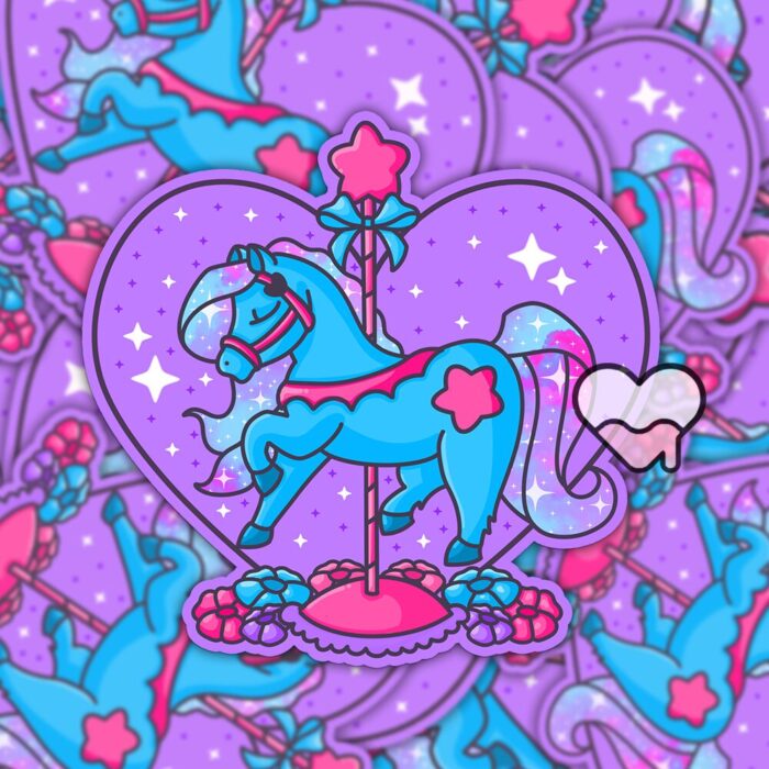 Carousel Horse Twinkle Star Sticker
