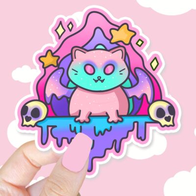 Creepy Drippy Kitty Sticker