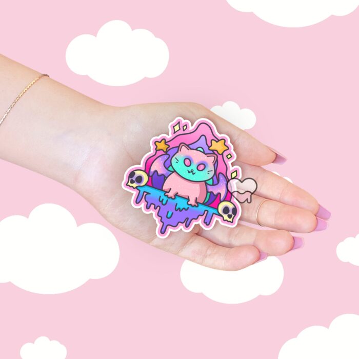 Creepy Drippy Kitty Sticker
