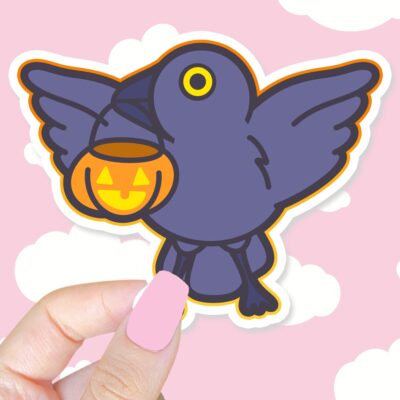 Crow and Pumpkin Sticker