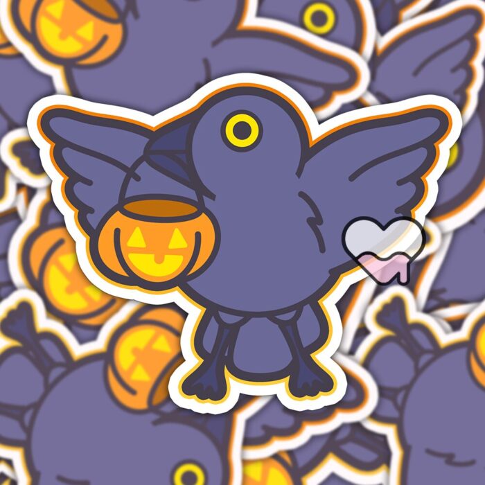 Crow and Pumpkin Sticker