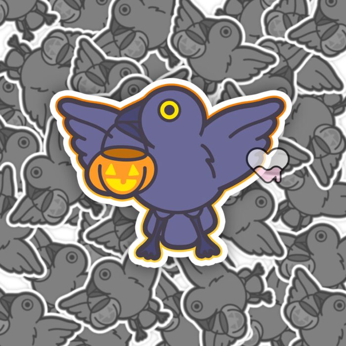 Crow and Pumpkin Sticker