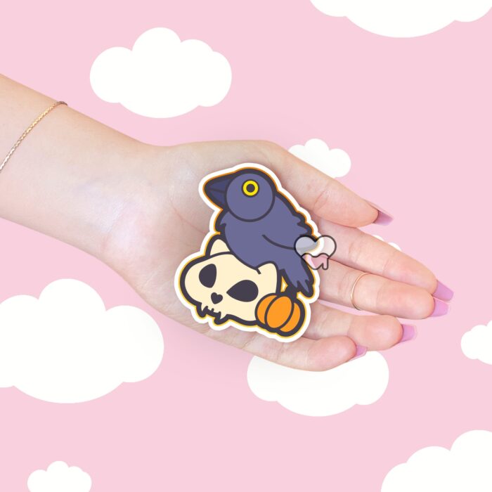 Crow and Skull Sticker