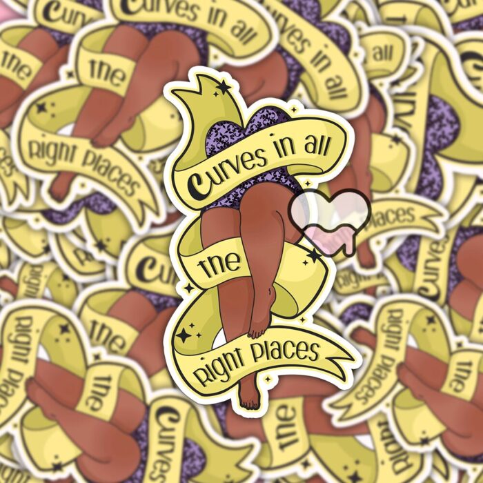 Curves In All The Right Places Yellow Sticker