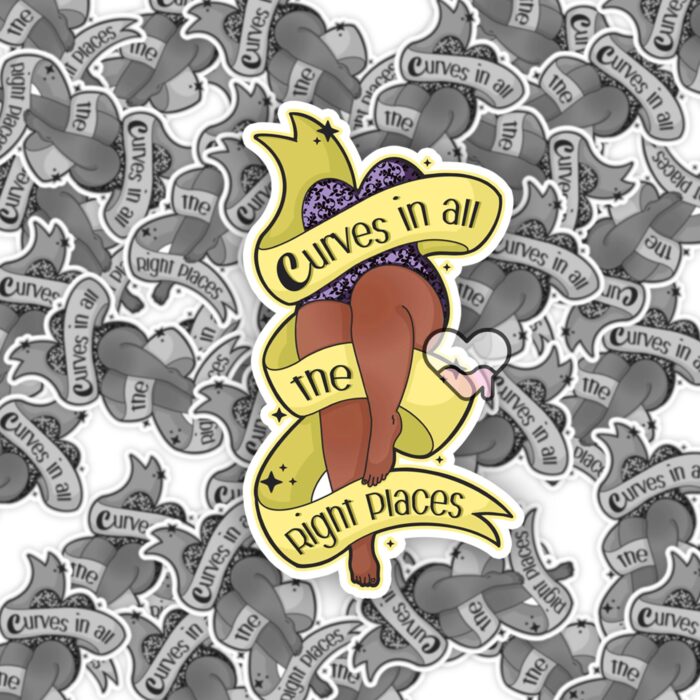 Curves In All The Right Places Yellow Sticker