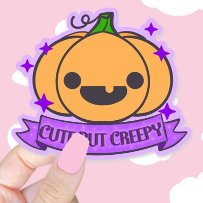 Cute But Creepy Pumpkin Sticker