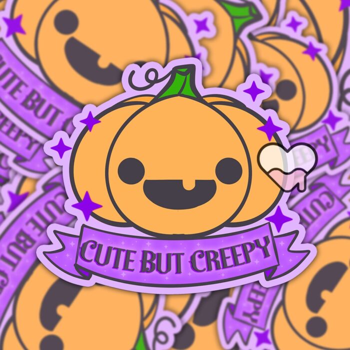 Cute But Creepy Pumpkin Sticker