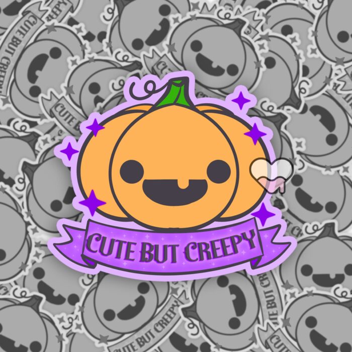 Cute But Creepy Pumpkin Sticker