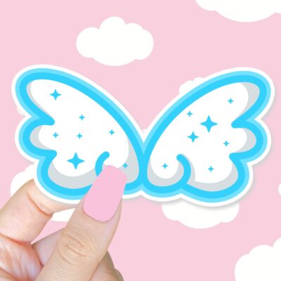Cute Cloud Wings Blue Sticker